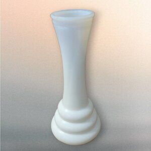 Vintage Randall Milk Glass 3 Ring Flower Bud Vase 6" Beehive 1950's